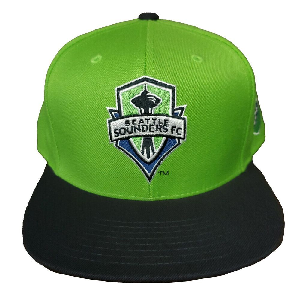 Seattle Sounders Mitchell & Ness MLS Fitted 7 3/8 Flatbill Hat Cap 3D Logo New